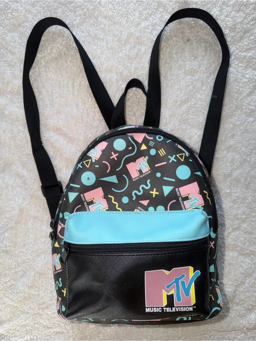 MTV Mini Retro Backpack with Geometric Print